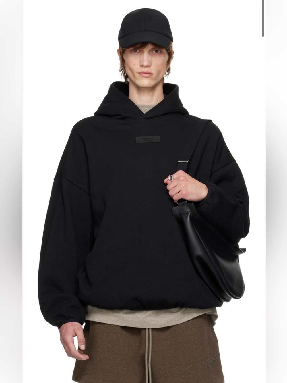 Fear of God Essentials Black Elasticized Hoodie